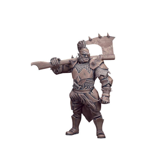 Orc Male Fighter, 12k Resin Dungeons and Dragons DnD Miniatures D&D Mini 32mm Lot