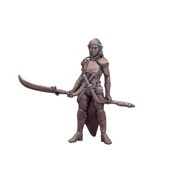 Elf Female Fighter, 12k Resin Dungeons and Dragons DnD Miniatures D&D Mini 32mm Lot