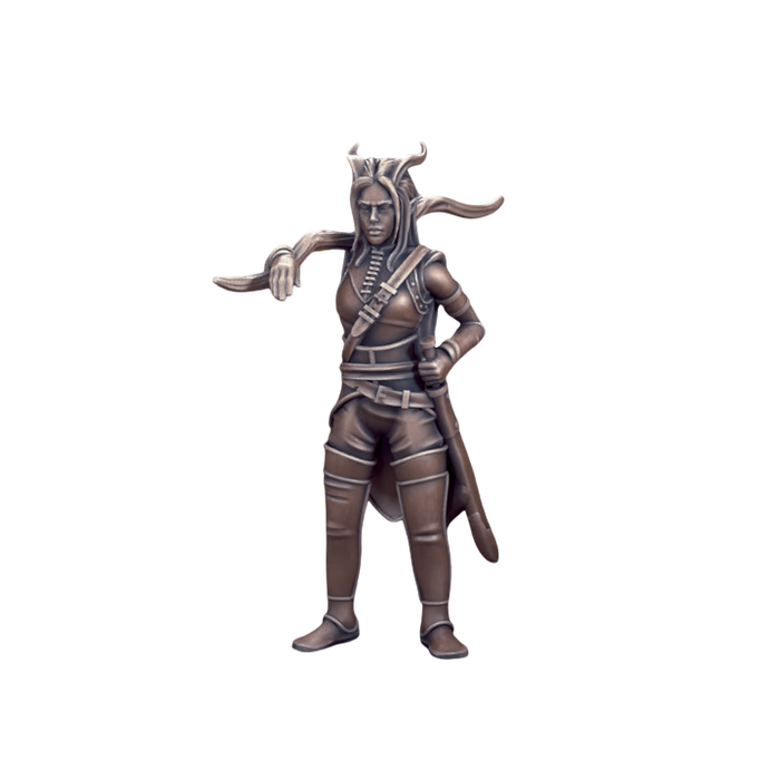 Tiefling Ranger Female, 12k Resin Dungeons and Dragons DnD Miniatures D&D Mini 32mm Lot