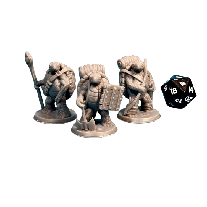 Turdle Adventurers (Set of 3), 12k Resin Dungeons and Dragons Miniatures DnD D&D Mini 32mm Lot
