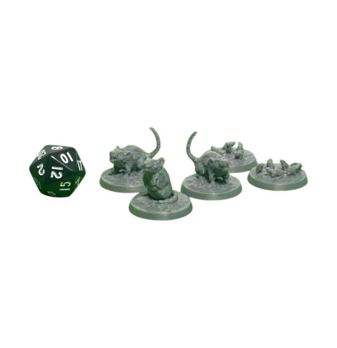 Rat Swarm (Set of 5), PLA Dungeons and Dragons DnD Miniatures D&D Mini 32mm Lot