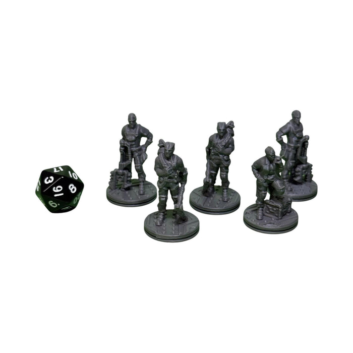 Dock Workers (Set of 5), Cyberpunk Warhammer Starfinder Sci Fi Miniature Mini 32mm