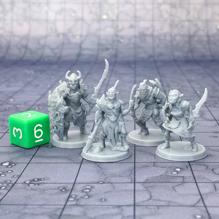Orc Tribe (Set of 4), Dungeons and Dragons Miniatures DnD D&D 32mm