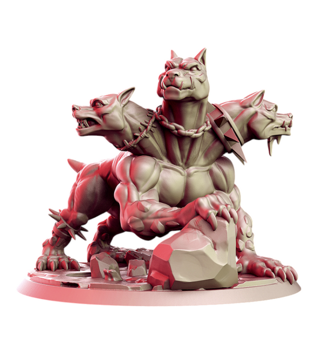 Cerverus, 14k Resin Dungeons and Dragons DnD Miniatures D&D Mini 32mm