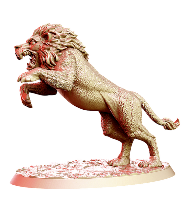 Raios Lion, 14k Resin Dungeons and Dragons DnD Miniatures D&D Mini 32mm