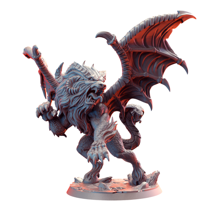 Chimera Manticore, 14k Resin Dungeons and Dragons DnD Miniatures D&D Mini 32mm