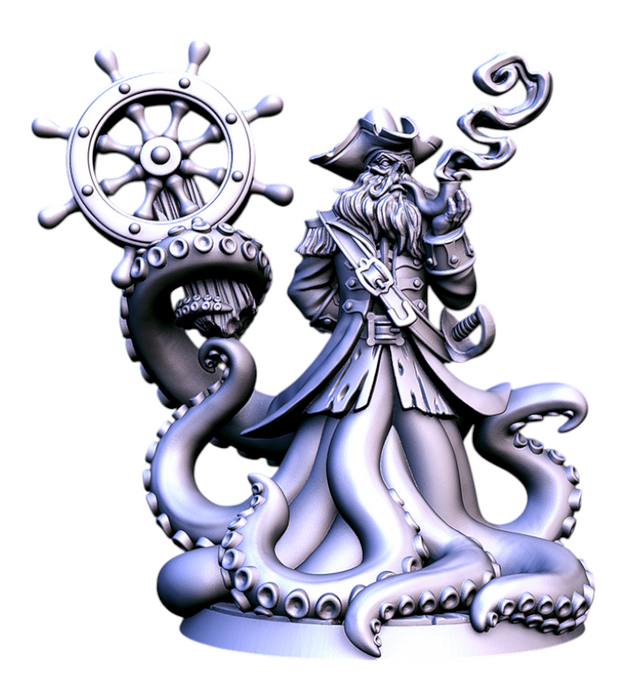 Captain Quidd, 14k Resin Dungeons and Dragons DnD Miniatures D&D Mini 32mm