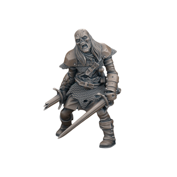 Zombie Warrior, 12k Resin Dungeons and Dragons DnD Miniatures D&D Mini 32mm Lot
