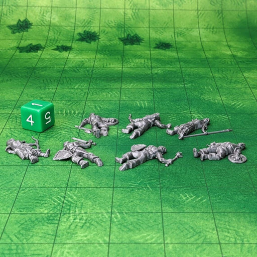 Fallen Warriors (Set of 7), Dungeons and Dragons Miniature DnD Miniature Dead Bodies Mini