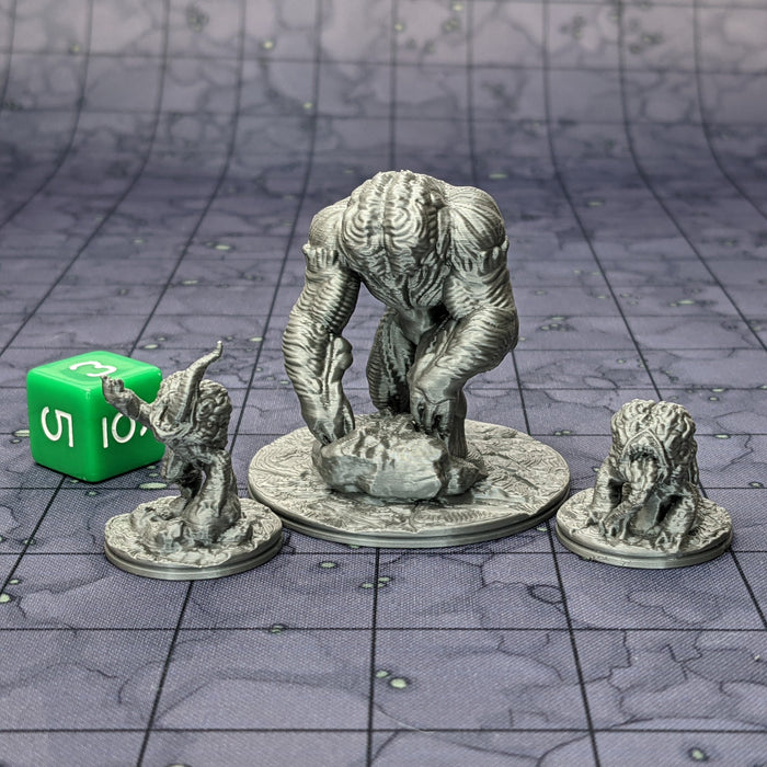 Brain Flesh Golem and Devourers (Set of 3), Dungeons and Dragons Miniatures DnD D&D Mini 32mm Lot