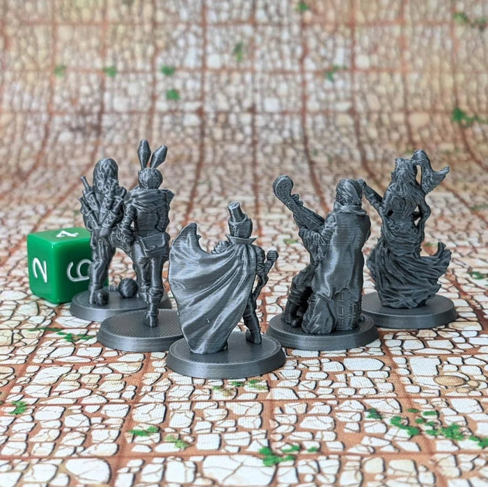 Crimson Troupe (Set of 5), Dungeons and Dragons Miniatures DnD D&D Mini 32mm Lot