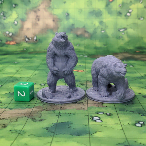 Large Bears (Set of 2), Dungeons and Dragons Miniatures DnD D&D Mini 32mm Lot