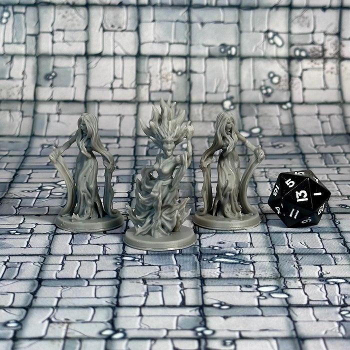 Banshee and Ghosts (Set of 3), 12k Resin Dungeons and Dragons Miniatures DnD D&D Mini 32mm Lot