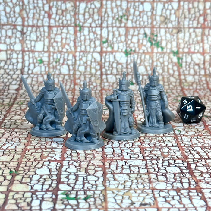 Dragon Knights (Set of 4), 12k Resin Dungeons and Dragons Miniatures DnD D&D Mini 32mm Lot