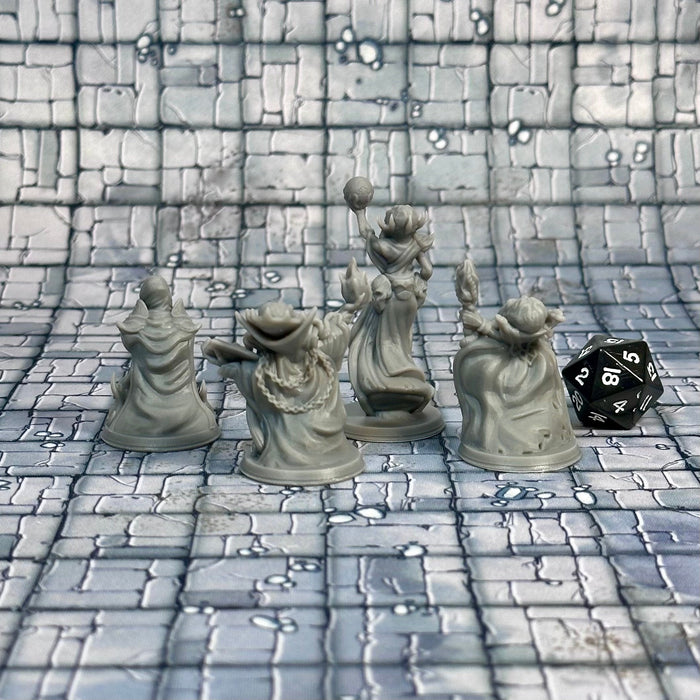 Mind Flayers Illithids (Set of 4), 12k Resin Dungeons and Dragons Miniatures DnD D&D Mini 32mm Lot