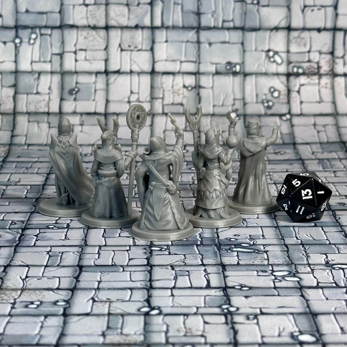 Cultists (Set of 5), 12k Resin Dungeons and Dragons Miniatures DnD D&D Mini 32mm Lot