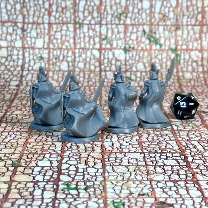 Dragon Knights (Set of 4), 12k Resin Dungeons and Dragons Miniatures DnD D&D Mini 32mm Lot