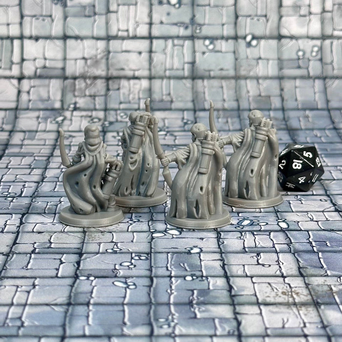 Skeleton Archers (Set of 4), 12k Resin Dungeons and Dragons Miniatures DnD D&D Mini 32mm Lot