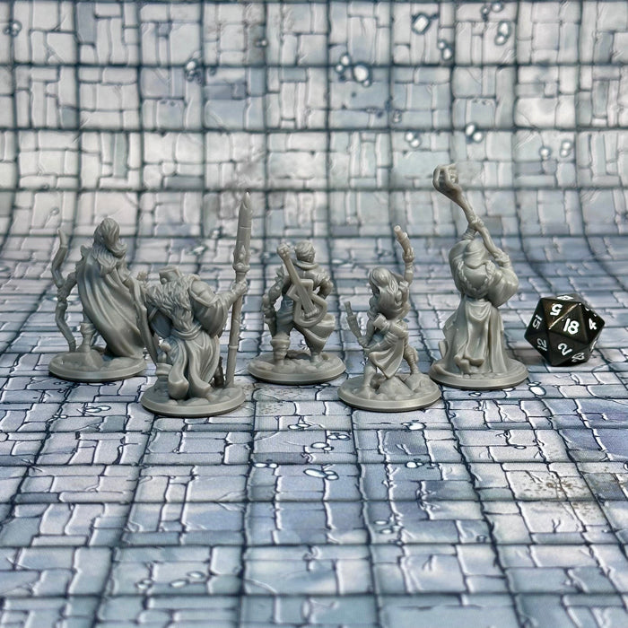 Adventuring Heroes (Set of 5), 12k Resin Dungeons and Dragons Miniatures DnD D&D Mini 32mm Lot