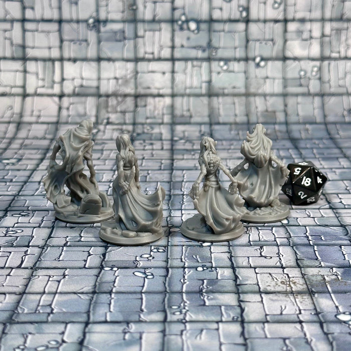 Ghosts and Banshee (Set of 4), 12k Resin Dungeons and Dragons Miniatures DnD D&D Mini 32mm Lot