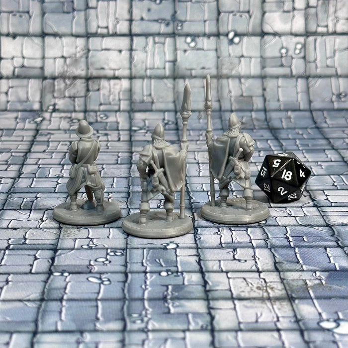 Village Guards (Set of 3), 12k Resin Dungeons and Dragons Miniatures DnD D&D Mini 32mm Lot