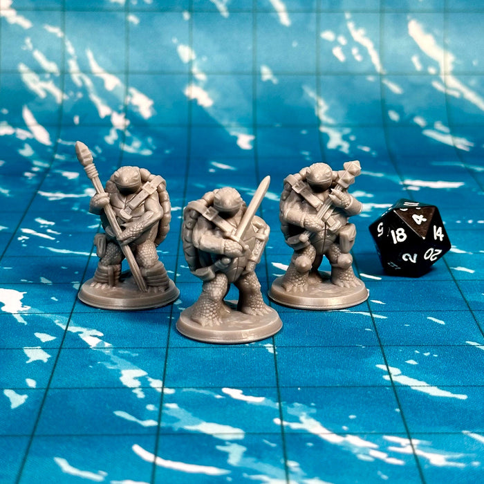 Turdle Fighters (Set of 3), 12k Resin Dungeons and Dragons Miniatures DnD D&D Mini 32mm Lot