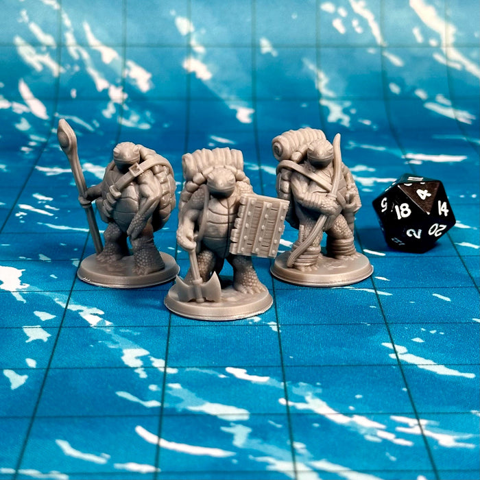 Turdle Adventurers (Set of 3), 12k Resin Dungeons and Dragons Miniatures DnD D&D Mini 32mm Lot