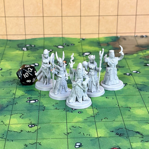 Cultists (Set of 5), PLA Dungeons and Dragons Miniatures DnD D&D Mini 32mm Lot