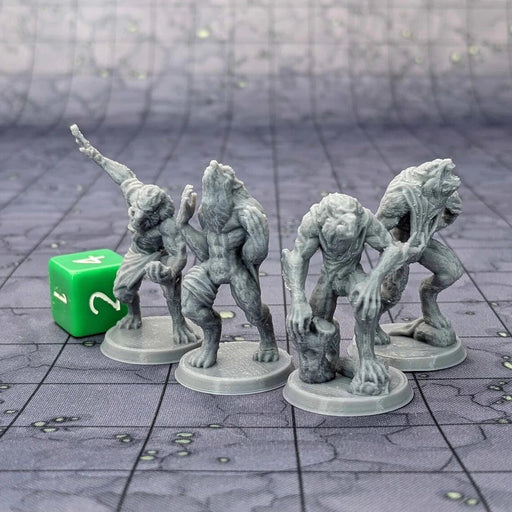 Werewolf Pack (Set of 4), PLA Dungeons and Dragons Miniatures DnD D&D Mini 32mm Lot