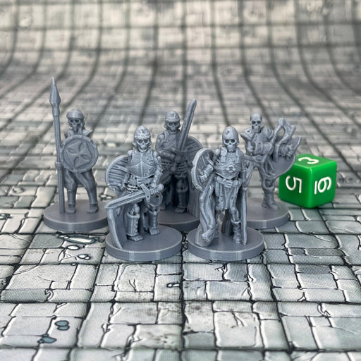 Skeleton Warriors (Set of 5), PLA Dungeons and Dragons Miniatures DnD D&D Mini 32mm Lot