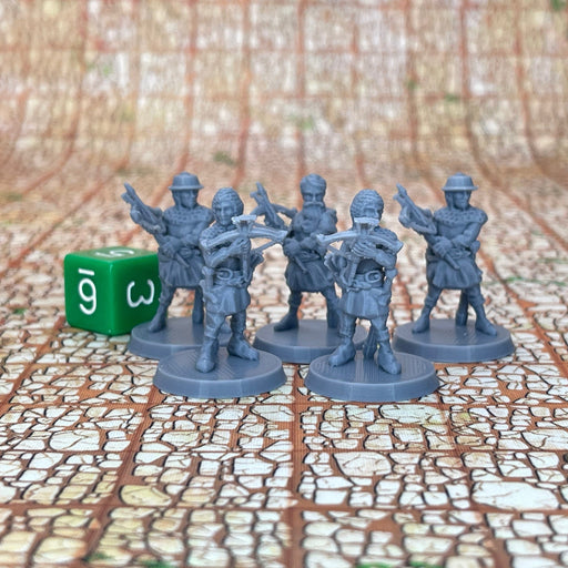 Crossbowmen Unit (Set of 5), PLA Dungeons and Dragons Miniatures DnD D&D Mini 32mm Lot