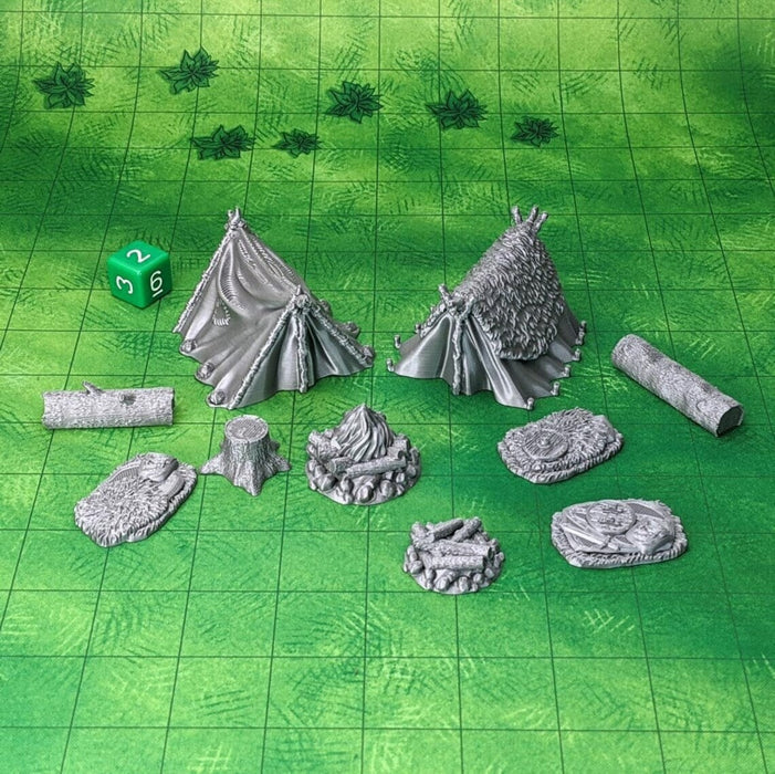 Adventurer&#39;s Camp Site, Dungeons and Dragons DnD Scatter Terrain 32mm Lot