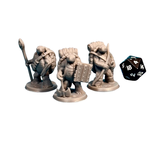 Turdle Adventurers (Set of 3), 12k Resin Dungeons and Dragons Miniatures DnD D&D Mini 32mm Lot