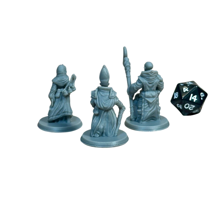 Holy Clergy (Set of 3), 12k Resin Dungeons and Dragons Miniatures DnD D&D Mini 32mm Lot