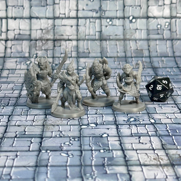 Orc Tribe (Set of 4), 12k Resin Dungeons and Dragons Miniatures DnD D&D Mini 32mm Lot