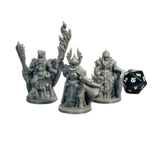 Death Knights (Set of 3), 12k Resin Dungeons and Dragons Miniatures DnD D&D Mini 32mm Lot