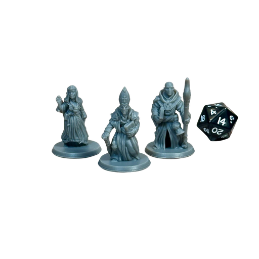 Holy Clergy (Set of 3), 12k Resin Dungeons and Dragons Miniatures DnD D&D Mini 32mm Lot