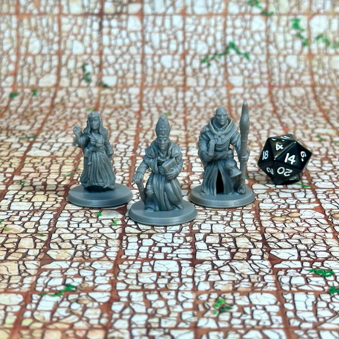 Holy Clergy (Set of 3), 12k Resin Dungeons and Dragons Miniatures DnD D&D Mini 32mm Lot