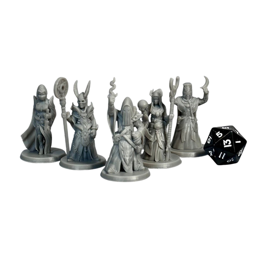 Cultists (Set of 5), 12k Resin Dungeons and Dragons Miniatures DnD D&D Mini 32mm Lot