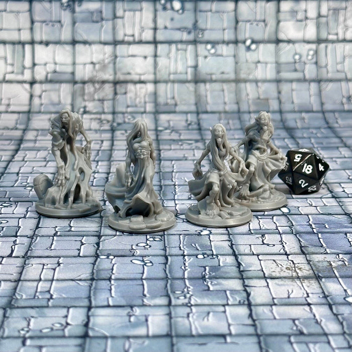 Ghosts and Banshee (Set of 4), 12k Resin Dungeons and Dragons Miniatures DnD D&D Mini 32mm Lot