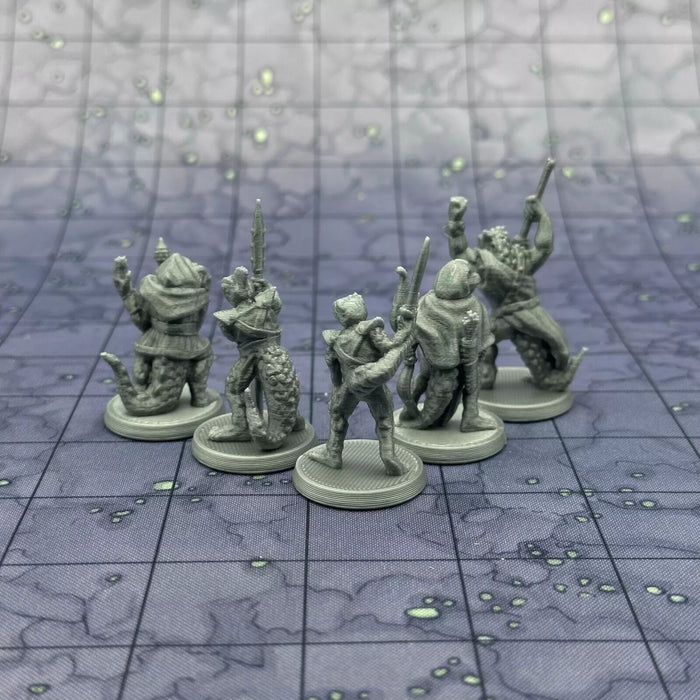 Lizardfolk Warband (Set of 5), PLA Dungeons and Dragons DnD Miniatures D&D