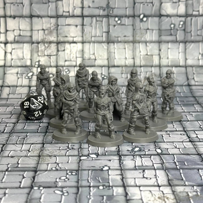 Zombie Raid (Set of 12), PLA Dungeons and Dragons DnD Miniatures D&D Mini 32mm Lot