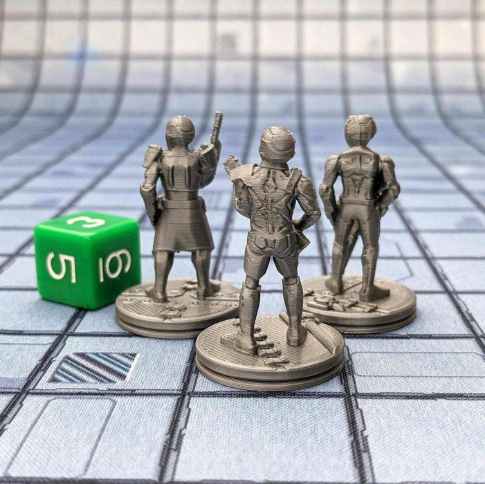 Alliance Guard Patrol (Set of 3), Cyberpunk Warhammer Starfinder Sci Fi Miniature Mini 32mm