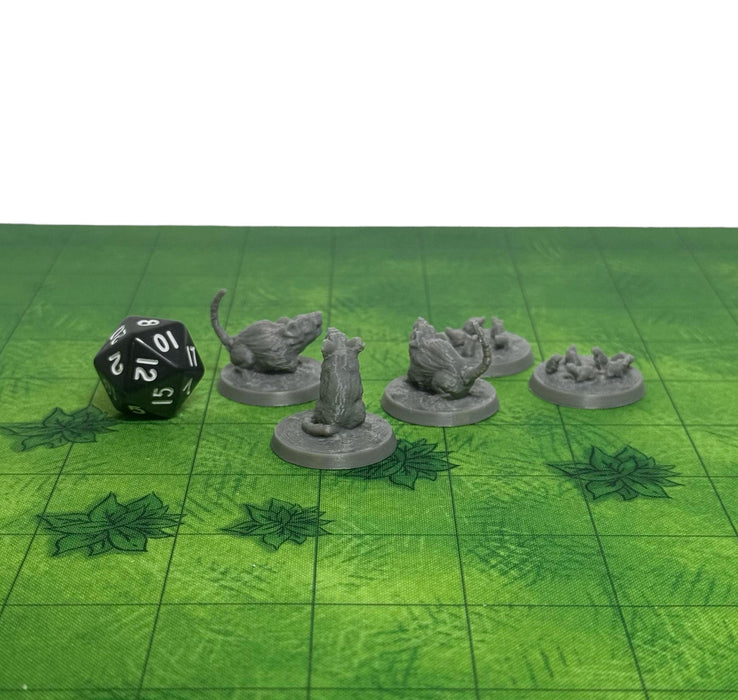 Rat Swarm (Set of 5), PLA Dungeons and Dragons DnD Miniatures D&D Mini 32mm Lot