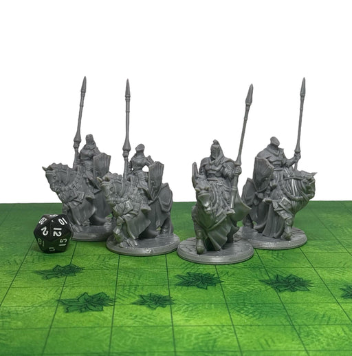 Knight Horse Riders (Set of 4), 12k Resin Dungeons and Dragons DnD Miniatures D&D Mini 32mm Lot