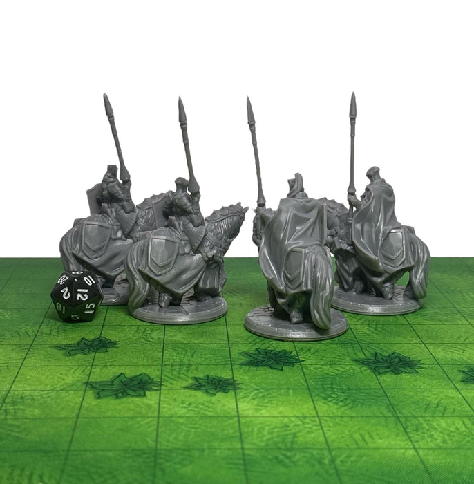 Knight Horse Riders (Set of 4), 12k Resin Dungeons and Dragons DnD Miniatures D&D Mini 32mm Lot