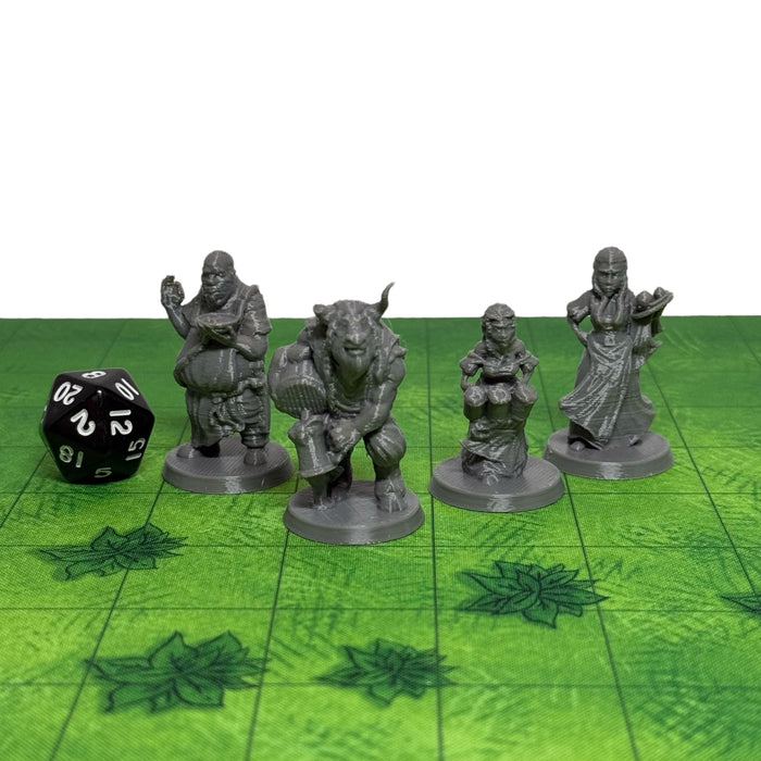 Tavern Crew Patrons (Set of 4), PLA Dungeons and Dragons DnD Miniatures D&D Mini 32mm Lot