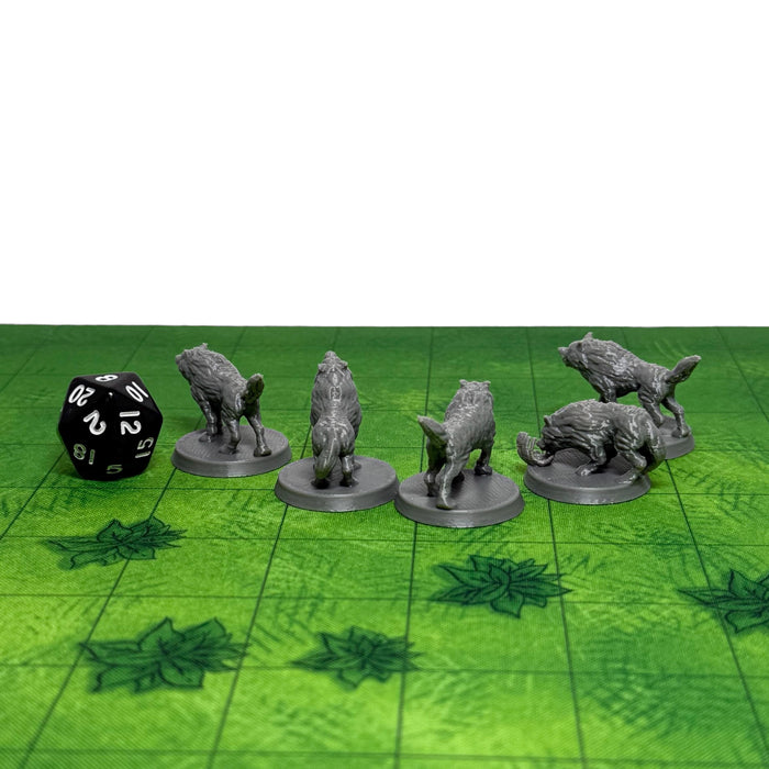 Wolf Pack (Set of 5), PLA Dungeons and Dragons DnD Miniatures D&D Mini 32mm Lot