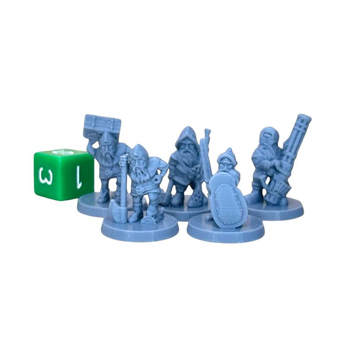 Dwarven Commoners (Set of 5), PLA Dungeons and Dragons DnD Miniatures D&D Mini 32mm Lot