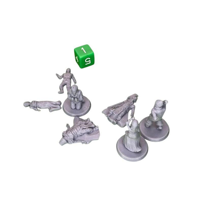 Townsfolke Casualties (Set of 7), PLA Dungeons and Dragons DnD Miniatures D&D Mini 32mm Lot
